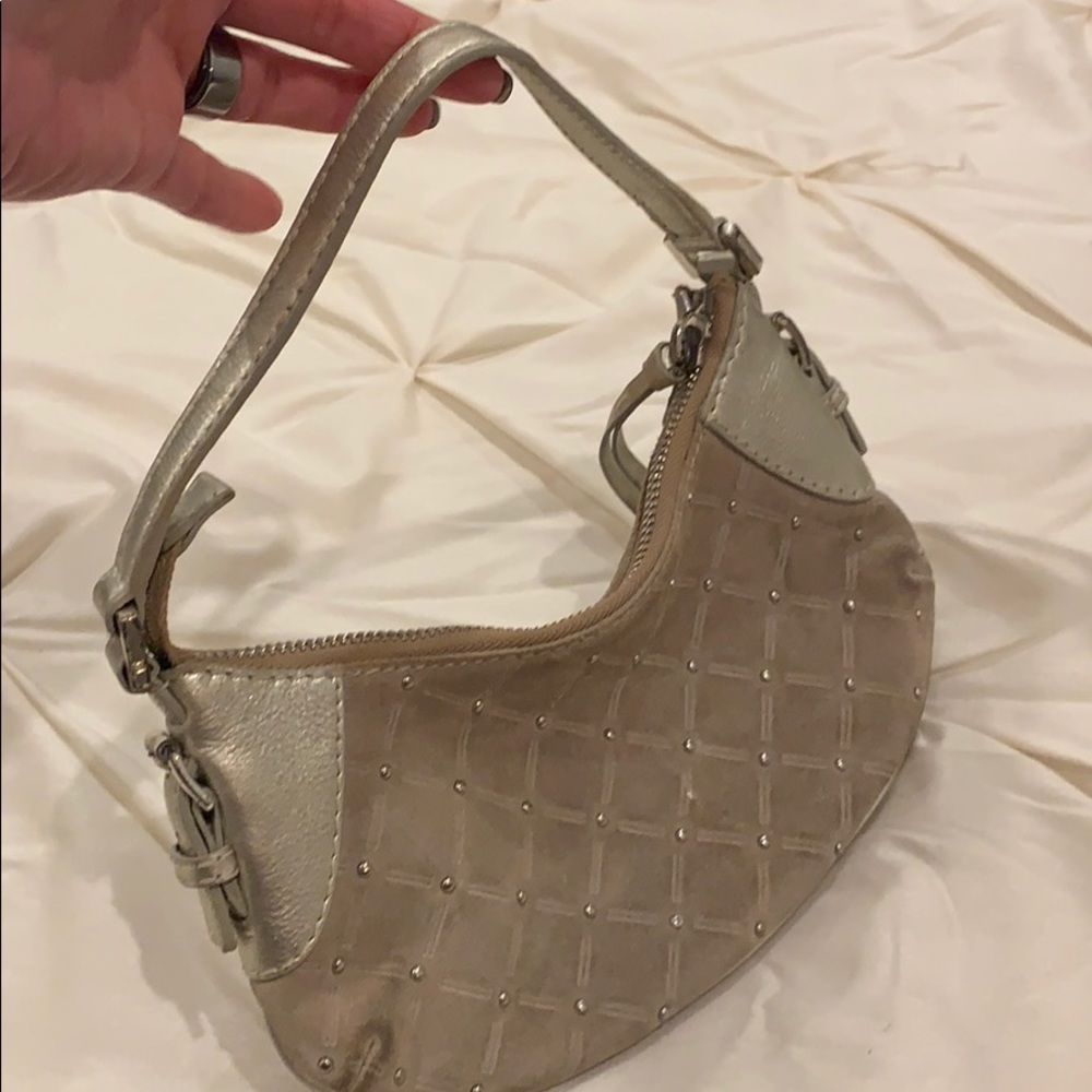 Michael Kors small beige and gold purse